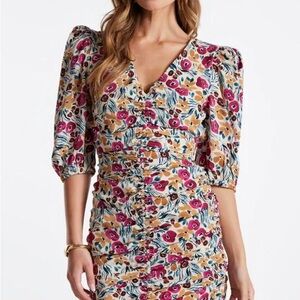 bishop + young Multicolor Floral Midi Dress